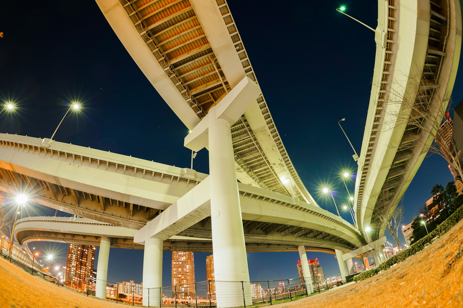 white concrete building during night time
